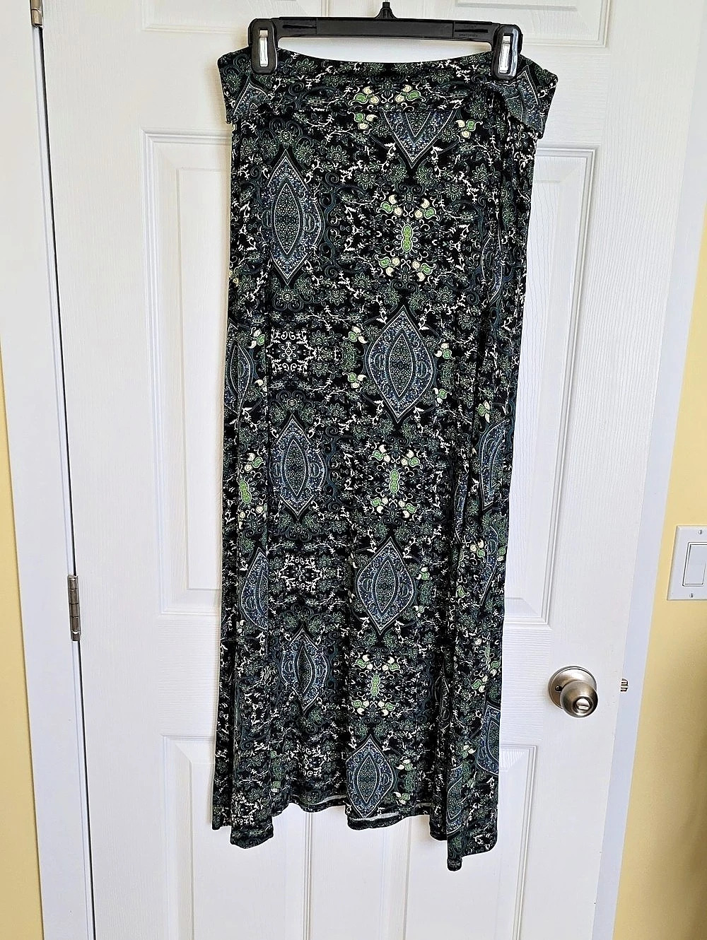 THX Paisley Print Fold Over Waist Maxi Skirt
